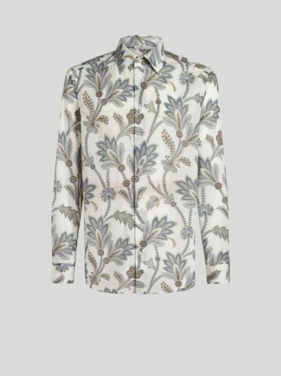Etro Floral-print Cotton Shirt In Multi
