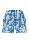 Etro Elastic Waistband Floral Pattern Lightweight Fabric Shorts