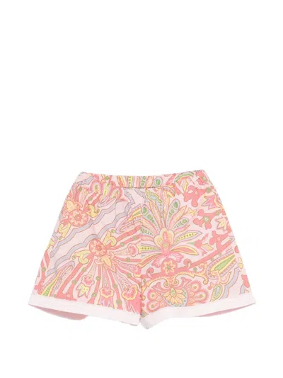 Etro Kids' Floral Shorts In Pink