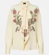 Etro Silk Blouse With Placed Print In White