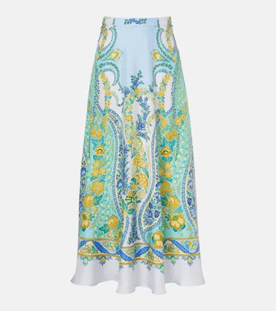 Etro Floral Silk Maxi Skirt In Multi