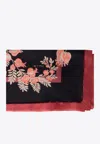 Etro Satin Floral Rectangular Scarves In Red