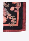 Etro Floral Silk Shawl In Red