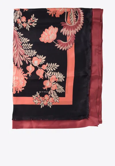 Etro Floral Silk Shawl In Multi