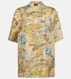 Etro Floral Printed Short-sleeved Shirt In Yellow