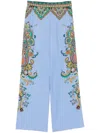 Etro Women Floral Print Pants In Blau