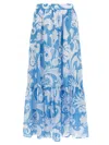 Etro Maxi Cotton Skirt With Contrasting Floral Paisley Print