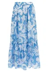 Etro Maxi Cotton Skirt With Contrasting Floral Paisley Print