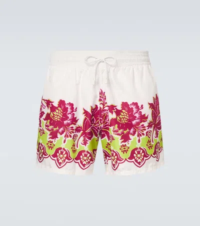 Etro Floral Swim Trunks In White