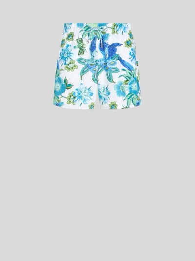 Etro Floral Swimsuit In Light Blue