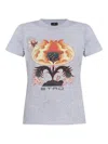 Etro Floral T-shirt In Gray