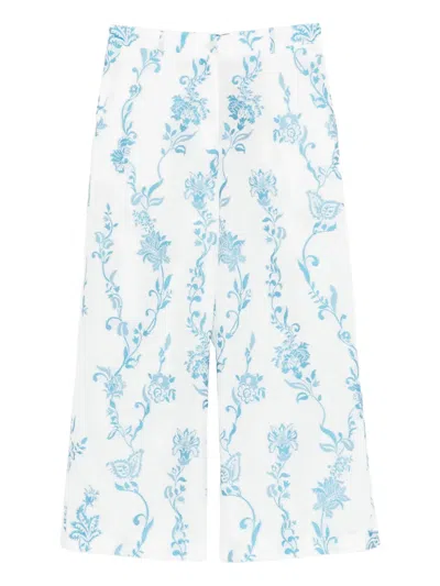 Etro Floral Trousers In White
