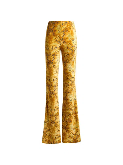 Etro Floral Trousers In Yellow