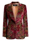 Etro Floral Velvet Single-breasted Jacket In Multi