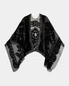 Etro Floral Velvet Sheer Cape In Black