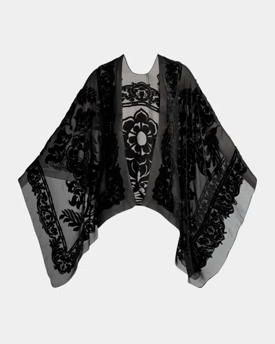 ETRO FLORAL VELVET SHEER CAPE