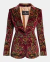 Etro Floral Velvet Single-breasted Jacket In Multi