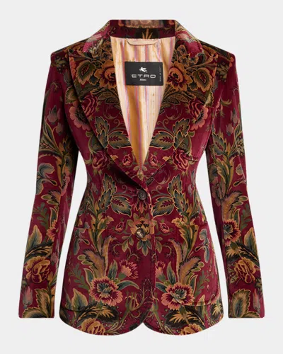 Etro Floral Velvet Single-breasted Jacket