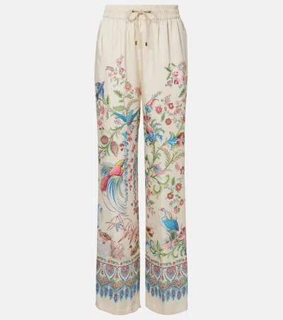 Etro Floral Wide-leg Pants In Multi