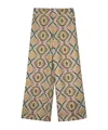 Etro Allover Print Wide-leg Pants In Gray