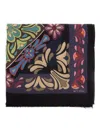 Etro Floral Wool Scarf In Black