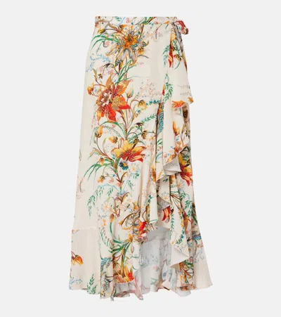 Etro Floral Wrap Skirt In Multi
