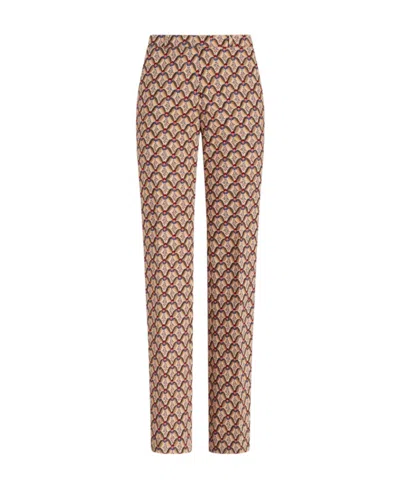 Etro Floralia -jacquard Trousers In Nude