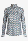 Etro Micro Floral Silk Button-front Shirt In Multicolor
