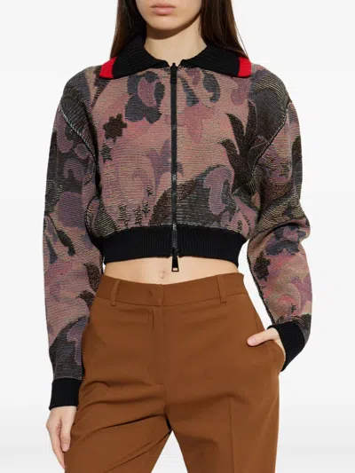 Etro Floral-jacquard Zip-up Jacket In Multi