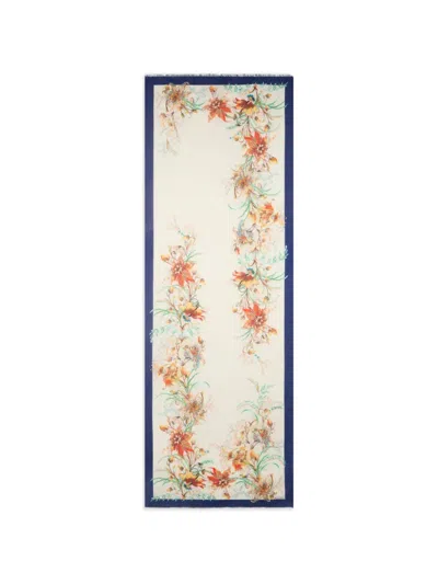 Etro Floral-motif Cotton Scarf In Neutral