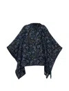 Etro Floral Pattern Shawl In Blue