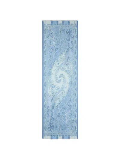 Etro Floral-motif Silk Scarf In Neutral