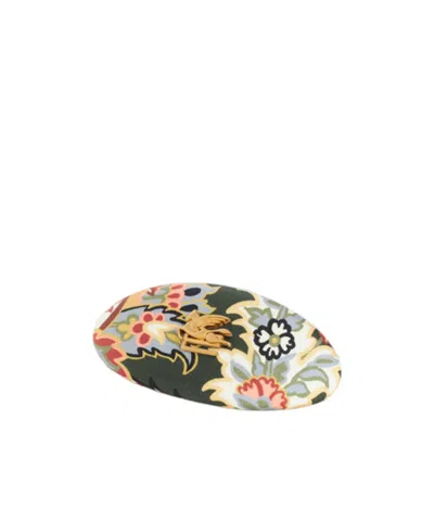 Etro Floral-print Hair Clip In Multi