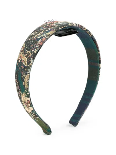 Etro Floral-print Headband In Green