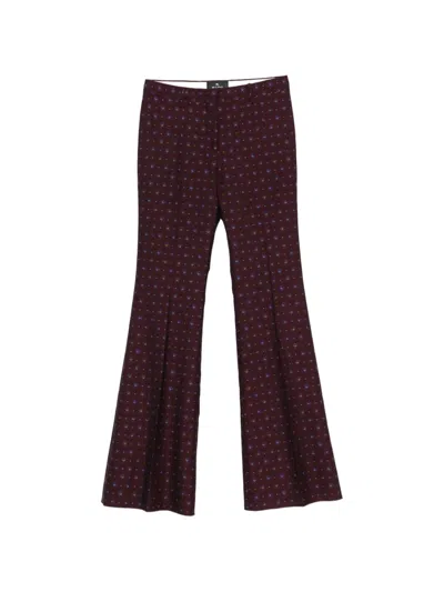 Etro Floral-print Jacquard-woven Trousers In Brown
