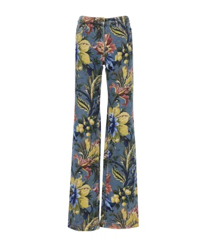 Etro Floral-print Jeans In Multi