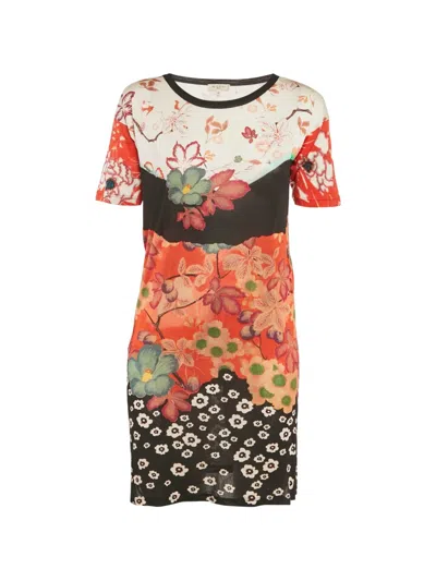 Pre-owned Etro Floral-print Jersey Mini Dress In Red