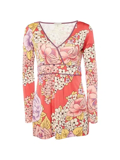 Pre-owned Etro Floral-print Long-sleeve Top In Pink