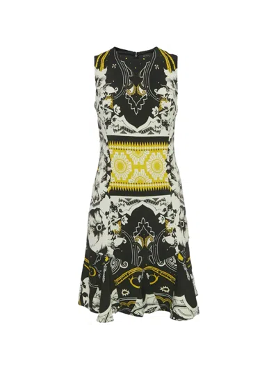 Pre-owned Etro Floral-print Mini Dress In Black