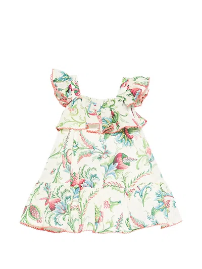Etro Babies' Floral-print Ruffled Dress In Neutral