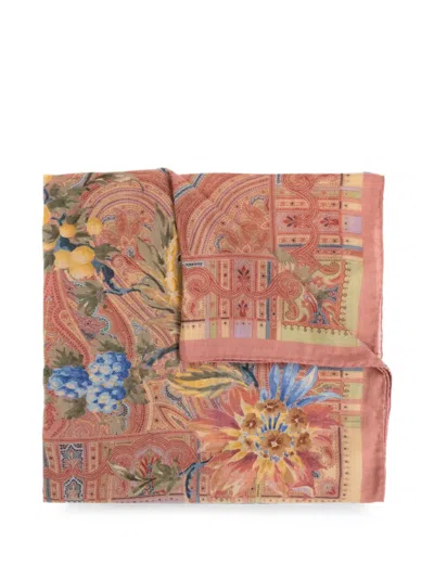 Etro Floral-print Scarf In Pink