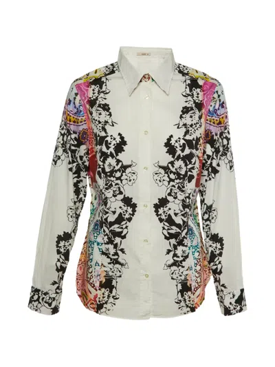 Pre-owned Etro Floral-print Shirt In White