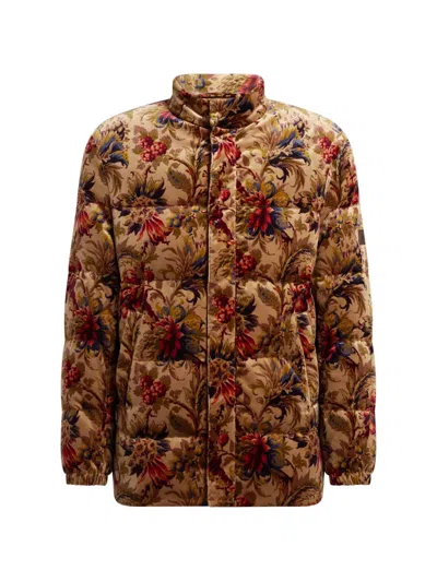 Etro Floral-print Velvet Jacket In Brown