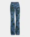 Etro Paisley Print Jeans In Blue