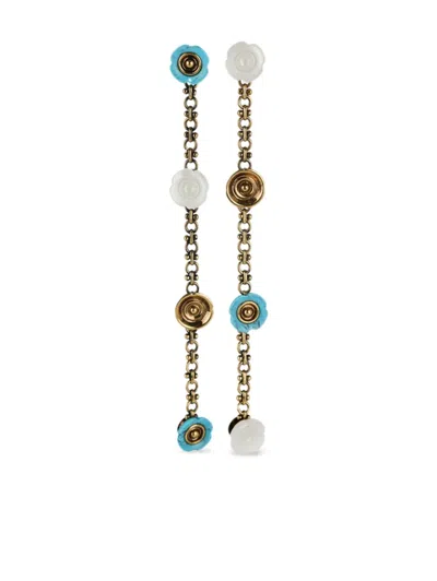 Etro Flower-chain Earrings In Gold