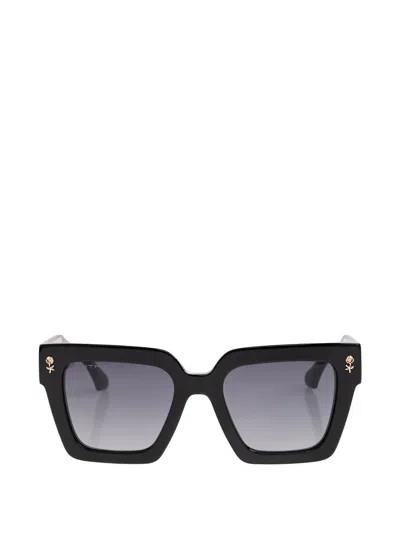 Etro Flower-detail Square-frame Sunglasses In Black
