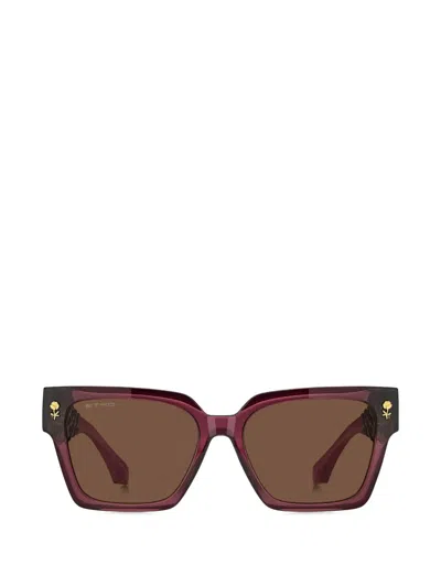 Etro Flower-detail Sunglasses In Black