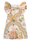 Etro Girls Floral Print Dress In 中性色