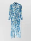 Etro Flower Robe With Waist Belt And Long Sleeves