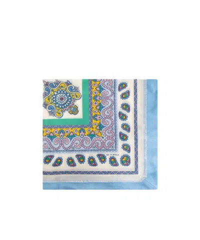 Etro Flower Scarf In Blue